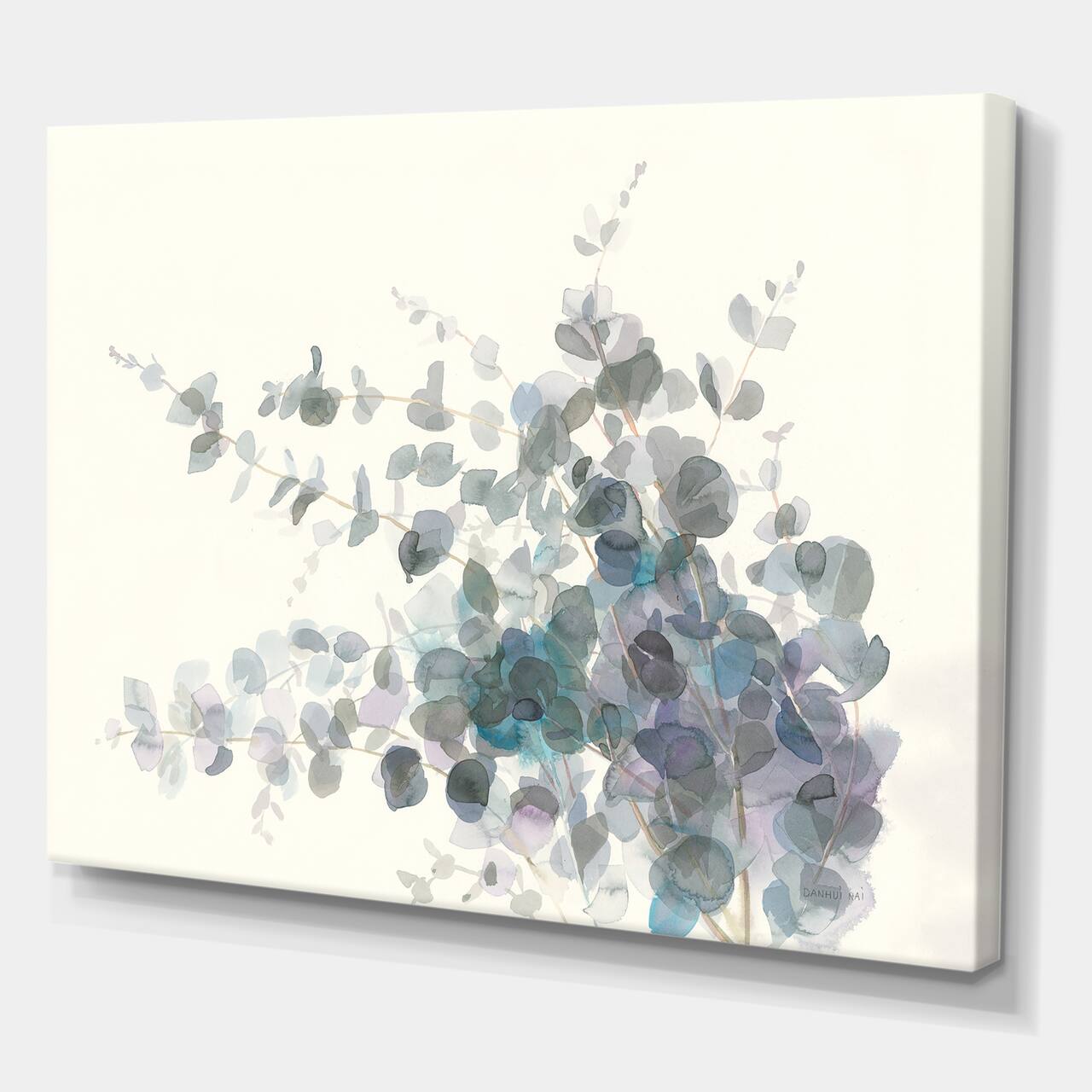 Designart - Grey Watercolor Flower II - Traditional Canvas Artwork